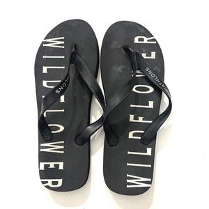 Wildflower Ironman Triathlon Men's Black Flip Flops Sandals Slip-On Size US 9.5